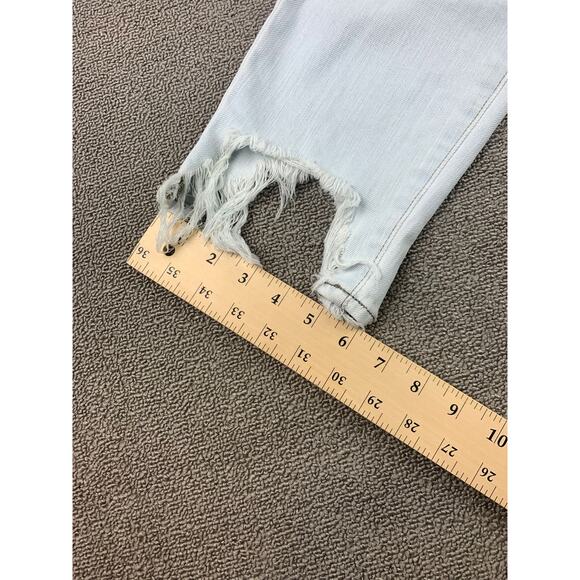 L‘Agence Women’s Sz 27 White Distressed Fringe High Rise High Line Skinny Jeans - Picture 9 of 14
